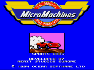Micro Machines title screen for Super Nintendo